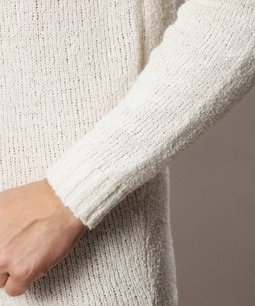 BEAUTY&YOUTH UNITED ARROWS（ビューティーアンドユースユナイテッドアローズ）の「BY コットン ブークレ クルーネック ニット◆（ニット/セーター・メンズ・ホワイト/ダークグレー/ワインレッド・SMALL/LARGE/MEDIUM/X-LARGE）」の5枚目の写真