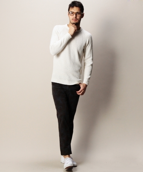 BEAUTY&YOUTH UNITED ARROWS（ビューティーアンドユースユナイテッドアローズ）の「BY コットン ブークレ クルーネック ニット◆（ニット/セーター・メンズ・ホワイト/ダークグレー/ワインレッド・SMALL/LARGE/MEDIUM/X-LARGE）」の13枚目の写真