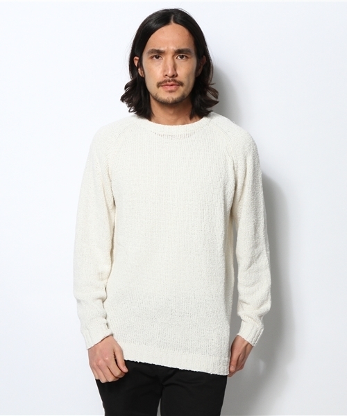 BEAUTY&YOUTH UNITED ARROWS（ビューティーアンドユースユナイテッドアローズ）の「BY コットン ブークレ クルーネック ニット◆（ニット/セーター・メンズ・ホワイト/ダークグレー/ワインレッド・SMALL/LARGE/MEDIUM/X-LARGE）」の6枚目の写真