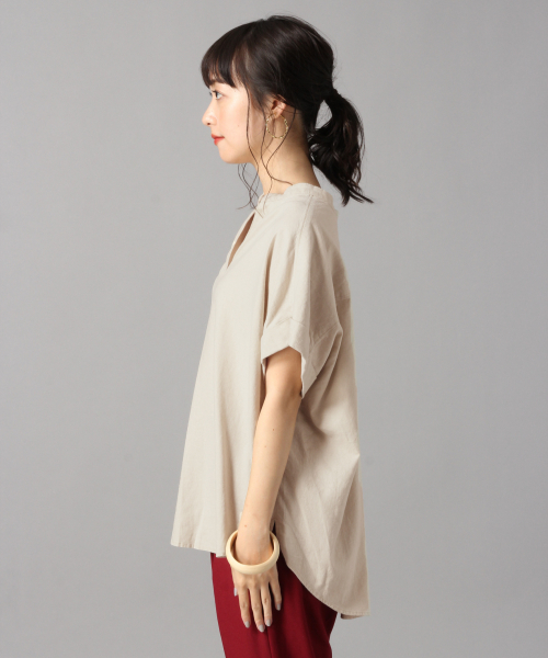 LOWRYS FARM（ローリーズファーム）の「アサコンスキッパーＳＳ　845903（シャツ/ブラウス・レディース・ライトグレー/ブラック/ベージュ/ブラウン・FREE）」の8枚目の写真