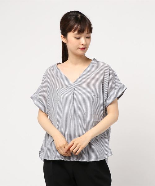 AMERICAN HOLIC（アメリカンホリック）の「バックタックスキッパーシャツ（シャツ/ブラウス・レディース・ネイビー/オフホワイト/ベージュ系その他4/グリーン系その他5/ブルー系その他3/ブルー系その他4/ブルー系その他5/ブルー系その他6・M/L）」の6枚目の写真