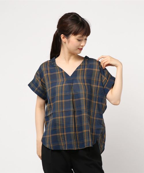 AMERICAN HOLIC（アメリカンホリック）の「バックタックスキッパーシャツ（シャツ/ブラウス・レディース・ネイビー/オフホワイト/ベージュ系その他4/グリーン系その他5/ブルー系その他3/ブルー系その他4/ブルー系その他5/ブルー系その他6・M/L）」の7枚目の写真