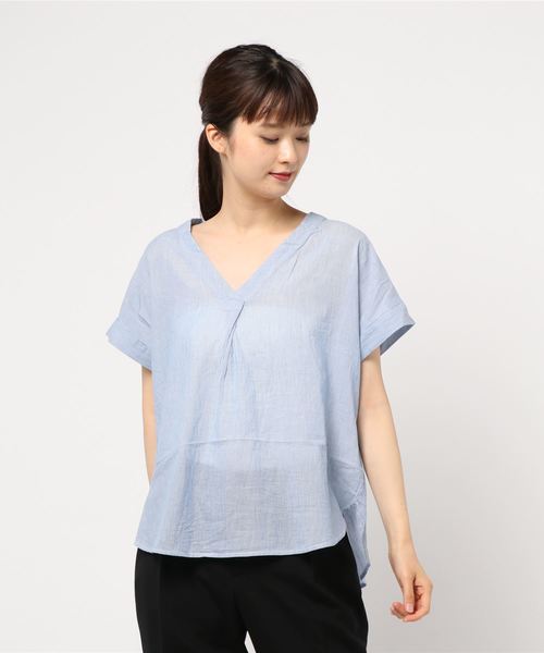 AMERICAN HOLIC（アメリカンホリック）の「バックタックスキッパーシャツ（シャツ/ブラウス・レディース・ネイビー/オフホワイト/ベージュ系その他4/グリーン系その他5/ブルー系その他3/ブルー系その他4/ブルー系その他5/ブルー系その他6・M/L）」の8枚目の写真