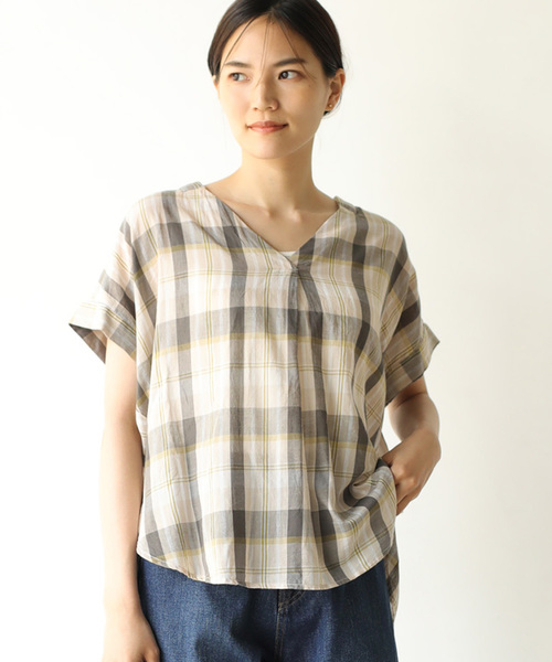 AMERICAN HOLIC（アメリカンホリック）の「バックタックスキッパーシャツ（シャツ/ブラウス・レディース・ネイビー/オフホワイト/ベージュ系その他4/グリーン系その他5/ブルー系その他3/ブルー系その他4/ブルー系その他5/ブルー系その他6・M/L）」の3枚目の写真