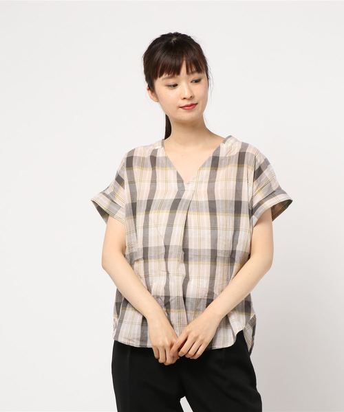 AMERICAN HOLIC（アメリカンホリック）の「バックタックスキッパーシャツ（シャツ/ブラウス・レディース・ネイビー/オフホワイト/ベージュ系その他4/グリーン系その他5/ブルー系その他3/ブルー系その他4/ブルー系その他5/ブルー系その他6・M/L）」の11枚目の写真