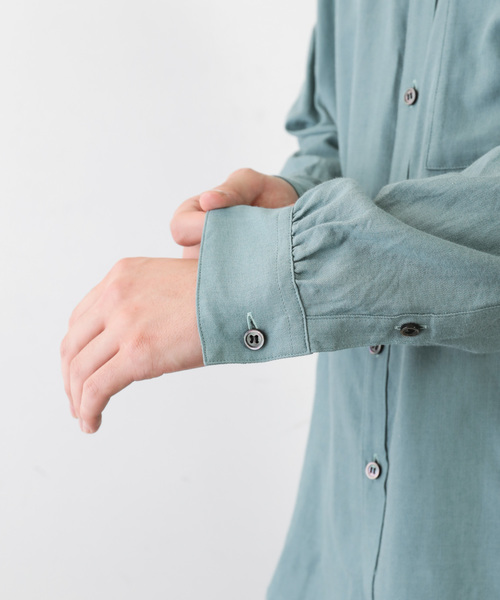 KAZUYUKI KUMAGAI ATTACHMENT（カズユキクマガイアタッチメント）の「80/2C/Wビエラ ドルマンスリーブシャツL/S（シャツ/ブラウス・メンズ・オフホワイト/カーキ/ライトグリーン・1/2/3）」の12枚目の写真