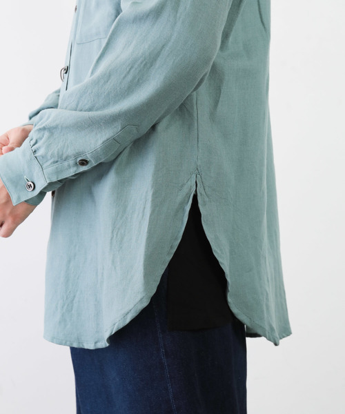 KAZUYUKI KUMAGAI ATTACHMENT（カズユキクマガイアタッチメント）の「80/2C/Wビエラ ドルマンスリーブシャツL/S（シャツ/ブラウス・メンズ・オフホワイト/カーキ/ライトグリーン・1/2/3）」の13枚目の写真