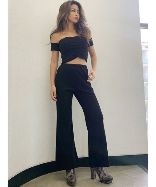 GYDA（ジェイダ）の「H/W ワッフルフレアパンツ（その他パンツ・レディース・ブラック/カーキ/ボルドー・FREE）」の5枚目の写真