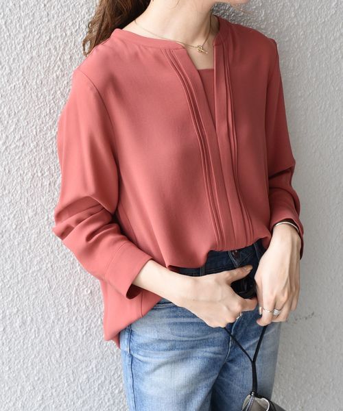SHIPS(シップス)の「〈手洗い可能〉ウォッシャブルピンタックブラウス◇(シャツ/ブラウス・レディース・ブラック/オフホワイト/ピンク・ONE SIZE)」の15枚目の写真