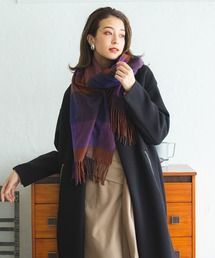 macocca | カシミヤタッチ アクリル大判ストール チェック柄(ストール/ショール)