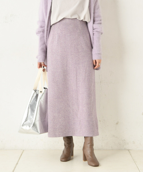 DouDou（ドゥドゥ）の「ヘリンボーン柄スカート（スカート・レディース・ベージュ/パープル・36/38）」の10枚目の写真
