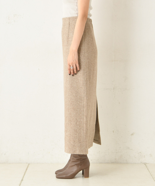 DouDou（ドゥドゥ）の「ヘリンボーン柄スカート（スカート・レディース・ベージュ/パープル・36/38）」の22枚目の写真