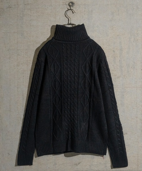 JOHN'S CLOSET(ジョンズクローゼット)の「【i】ケーブルニット タートルネック セーター【総アラン編み】(ニット/セーター・レディース・キナリ/ブラック/グレー/ネイビー/ロイヤルブルー/ワイン/ブラック系その他/ホワイト×ブラック/ベージュ・SMALL/MEDIUM/LARGE/X-LARGE)」の15枚目の写真