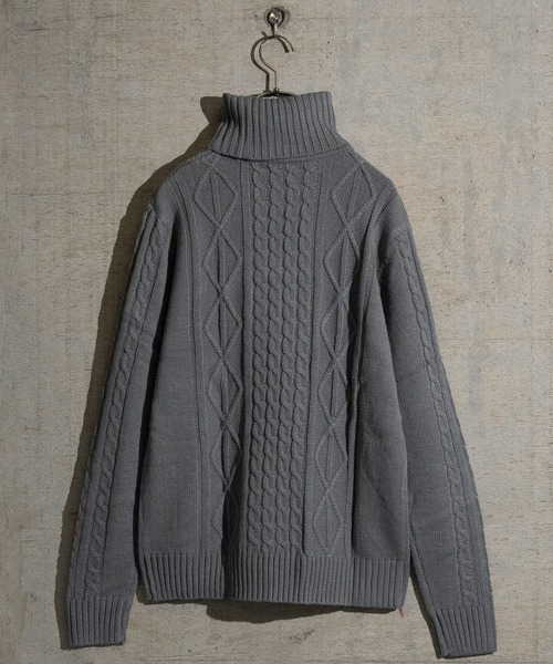 JOHN'S CLOSET(ジョンズクローゼット)の「【i】ケーブルニット タートルネック セーター【総アラン編み】(ニット/セーター・レディース・キナリ/ブラック/グレー/ネイビー/ロイヤルブルー/ワイン/ブラック系その他/ホワイト×ブラック/ベージュ・SMALL/MEDIUM/LARGE/X-LARGE)」の13枚目の写真