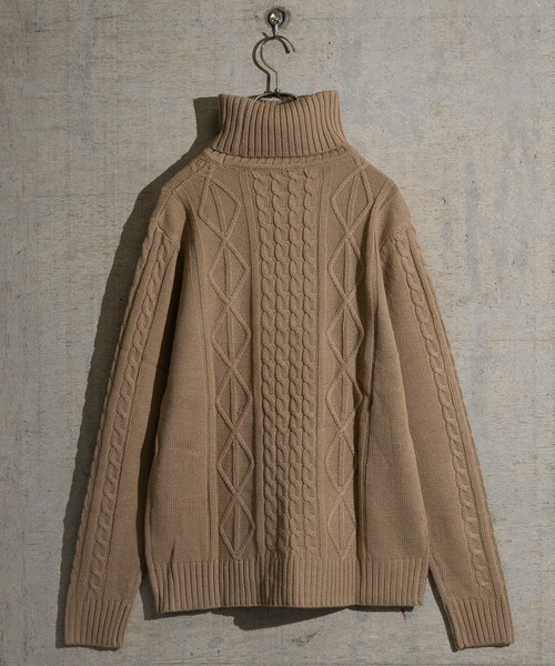 JOHN'S CLOSET(ジョンズクローゼット)の「【i】ケーブルニット タートルネック セーター【総アラン編み】(ニット/セーター・レディース・キナリ/ブラック/グレー/ネイビー/ロイヤルブルー/ワイン/ブラック系その他/ホワイト×ブラック/ベージュ・SMALL/MEDIUM/LARGE/X-LARGE)」の12枚目の写真