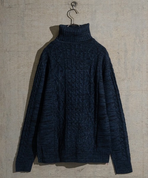 JOHN'S CLOSET(ジョンズクローゼット)の「【i】ケーブルニット タートルネック セーター【総アラン編み】(ニット/セーター・レディース・キナリ/ブラック/グレー/ネイビー/ロイヤルブルー/ワイン/ブラック系その他/ホワイト×ブラック/ベージュ・SMALL/MEDIUM/LARGE/X-LARGE)」の11枚目の写真