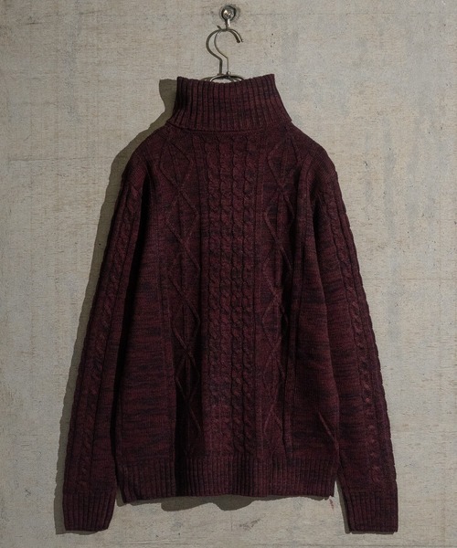 JOHN'S CLOSET(ジョンズクローゼット)の「【i】ケーブルニット タートルネック セーター【総アラン編み】(ニット/セーター・レディース・キナリ/ブラック/グレー/ネイビー/ロイヤルブルー/ワイン/ブラック系その他/ホワイト×ブラック/ベージュ・SMALL/MEDIUM/LARGE/X-LARGE)」の10枚目の写真