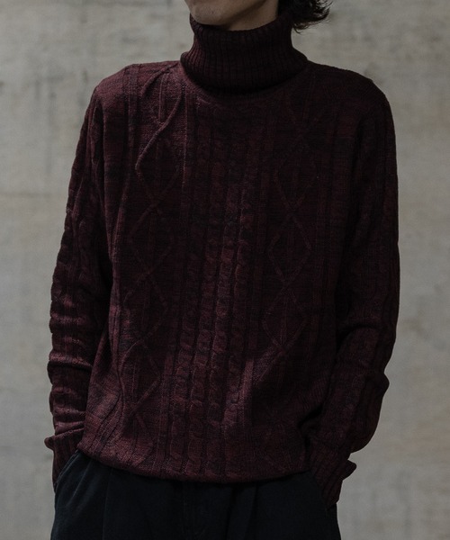 JOHN'S CLOSET(ジョンズクローゼット)の「【i】ケーブルニット タートルネック セーター【総アラン編み】(ニット/セーター・レディース・キナリ/ブラック/グレー/ネイビー/ロイヤルブルー/ワイン/ブラック系その他/ホワイト×ブラック/ベージュ・SMALL/MEDIUM/LARGE/X-LARGE)」の21枚目の写真