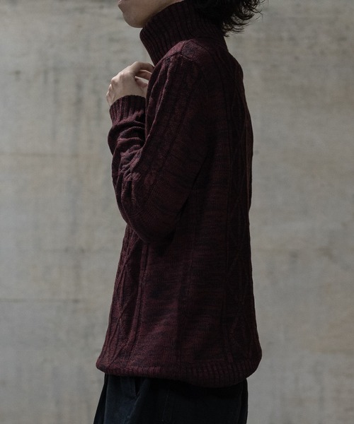 JOHN'S CLOSET(ジョンズクローゼット)の「【i】ケーブルニット タートルネック セーター【総アラン編み】(ニット/セーター・レディース・キナリ/ブラック/グレー/ネイビー/ロイヤルブルー/ワイン/ブラック系その他/ホワイト×ブラック/ベージュ・SMALL/MEDIUM/LARGE/X-LARGE)」の20枚目の写真