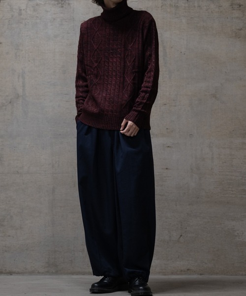 JOHN'S CLOSET(ジョンズクローゼット)の「【i】ケーブルニット タートルネック セーター【総アラン編み】(ニット/セーター・レディース・キナリ/ブラック/グレー/ネイビー/ロイヤルブルー/ワイン/ブラック系その他/ホワイト×ブラック/ベージュ・SMALL/MEDIUM/LARGE/X-LARGE)」の18枚目の写真