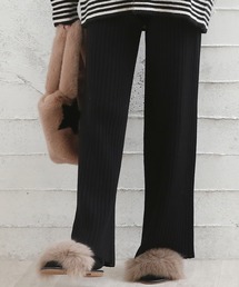 Girly Doll | リブニット ワイドパンツ(その他パンツ)