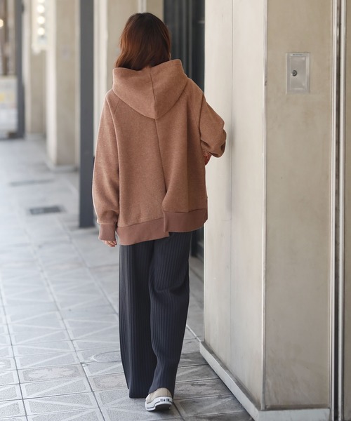 Girly Doll（ガーリードール）の「リブニット ワイドパンツ（その他パンツ・レディース・チャコールグレー/ブラック/ベージュ/ブラウン・FREE）」の9枚目の写真