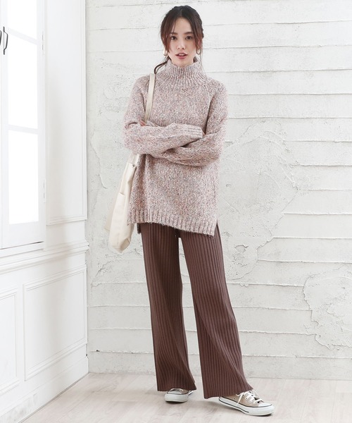 Girly Doll（ガーリードール）の「リブニット ワイドパンツ（その他パンツ・レディース・チャコールグレー/ブラック/ベージュ/ブラウン・FREE）」の19枚目の写真