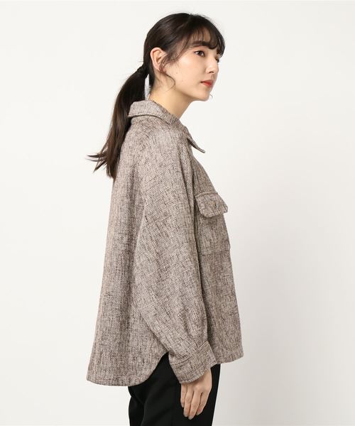 archives(アルシーヴ)の「【setupにも】ツイードBIGシャツ(シャツ/ブラウス・レディース・モカ/ブラック/ブラウン・MEDIUM)」の7枚目の写真