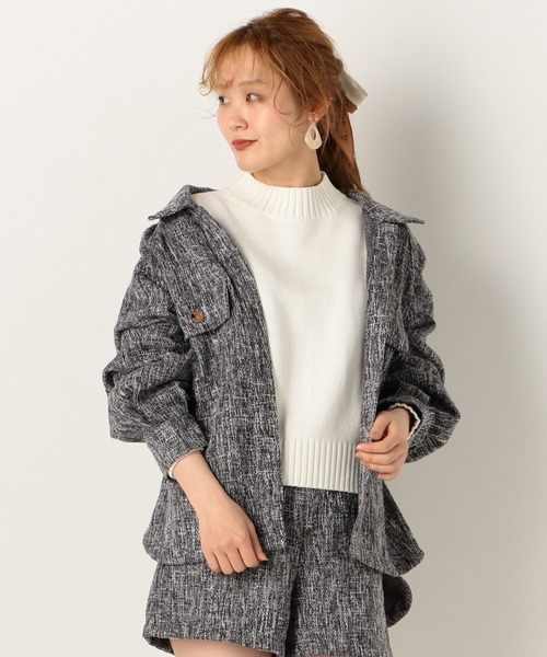 archives(アルシーヴ)の「【setupにも】ツイードBIGシャツ(シャツ/ブラウス・レディース・モカ/ブラック/ブラウン・MEDIUM)」の9枚目の写真