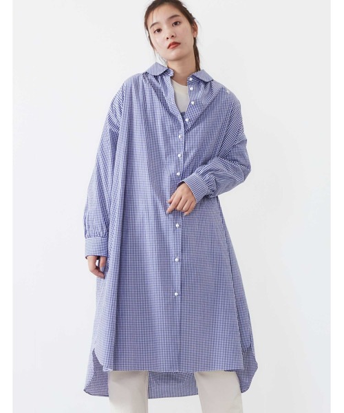 POU DOU DOU（プードゥドゥ）の「ころころボタンシャツワンピース（シャツワンピース・レディース・オフホワイト/ブルー/ライトイエロー・3）」の6枚目の写真