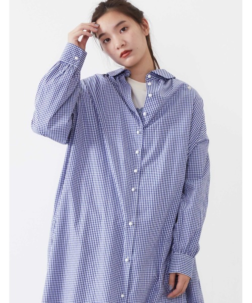 POU DOU DOU（プードゥドゥ）の「ころころボタンシャツワンピース（シャツワンピース・レディース・オフホワイト/ブルー/ライトイエロー・3）」の8枚目の写真