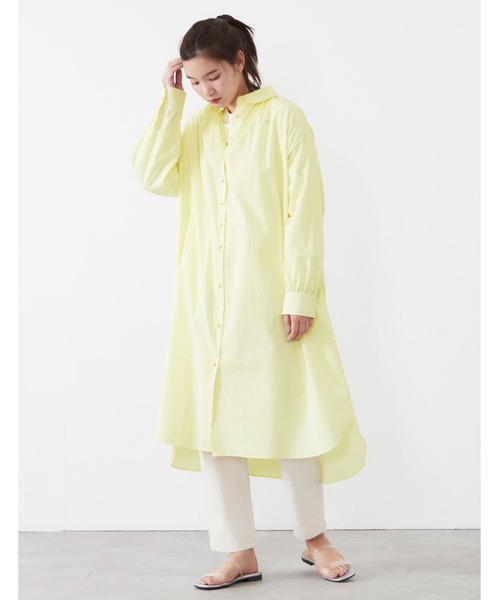 POU DOU DOU（プードゥドゥ）の「ころころボタンシャツワンピース（シャツワンピース・レディース・オフホワイト/ブルー/ライトイエロー・3）」の10枚目の写真