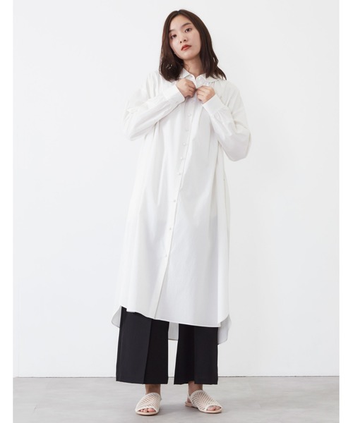 POU DOU DOU（プードゥドゥ）の「ころころボタンシャツワンピース（シャツワンピース・レディース・オフホワイト/ブルー/ライトイエロー・3）」の14枚目の写真