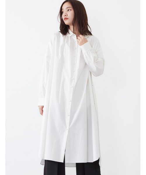 POU DOU DOU（プードゥドゥ）の「ころころボタンシャツワンピース（シャツワンピース・レディース・オフホワイト/ブルー/ライトイエロー・3）」の17枚目の写真