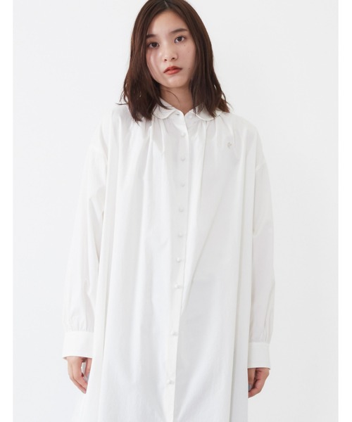 POU DOU DOU（プードゥドゥ）の「ころころボタンシャツワンピース（シャツワンピース・レディース・オフホワイト/ブルー/ライトイエロー・3）」の18枚目の写真