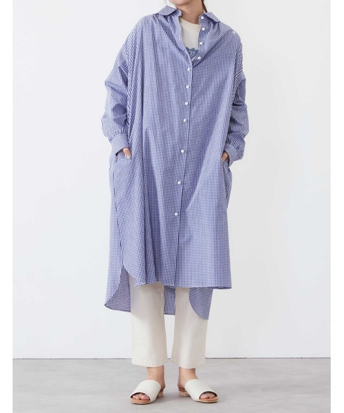 POU DOU DOU（プードゥドゥ）の「ころころボタンシャツワンピース（シャツワンピース・レディース・オフホワイト/ブルー/ライトイエロー・3）」の19枚目の写真