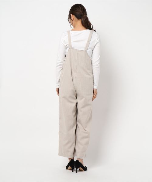 khaki（カーキ）の「「KHAKI / カーキ」リネンコットンキャンバスオーバーオール"LINEN OVERALLS"（その他パンツ
