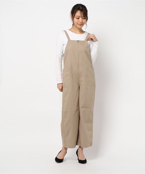 khaki（カーキ）の「「KHAKI / カーキ」リネンコットンキャンバスオーバーオール"LINEN OVERALLS"（その他パンツ