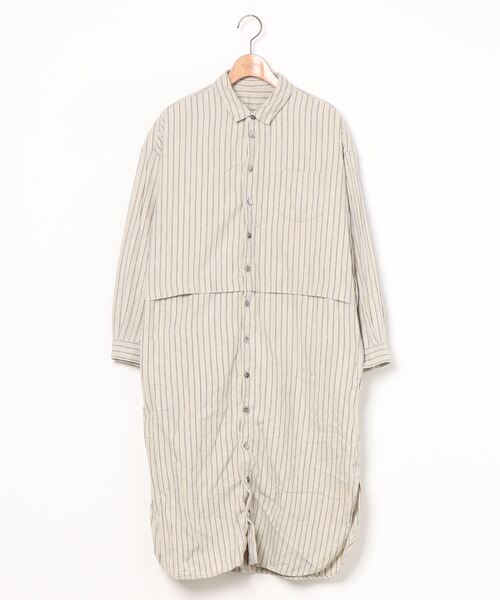 セール ブランド古着 ストライプ柄シャツワンピース シャツワンピース Nest Robe ネストローブ のファッション通販 Zozoused