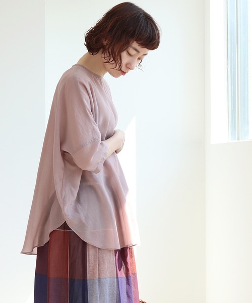 yuni（ユニ ）の「sheer キュプラコットン circle プルオーバー 