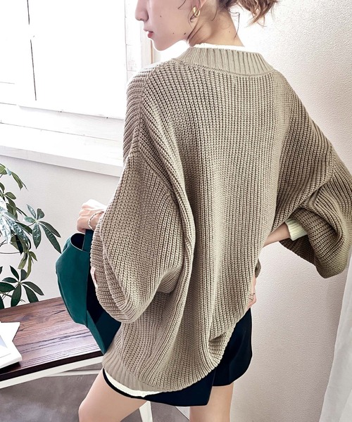 セール】《JaVaジャバ コラボ》ゆるニットであざと感。重ね着風