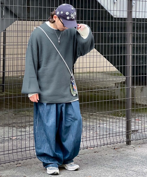 Java(ジャバ)の「《JaVaジャバ コラボ》ゆるニットであざと感。重ね着風ローゲージ オーバーサイズ ニット(ニット/セーター・レディース・ブラック/ベージュ/アイボリー/グリーン/ブルー・MEDIUM/LARGE/X-LARGE/SMALL)」の13枚目の写真