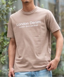 London Denim | 16/-空紡糸天竺 ／ ロゴプリント ワンポイント刺繍 クルーネック Tシャツ(Tシャツ/カットソー)