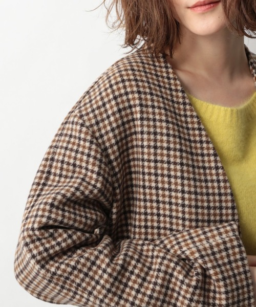 A part by（アパートバイ）の「casheep Vノーカラーコート 910936