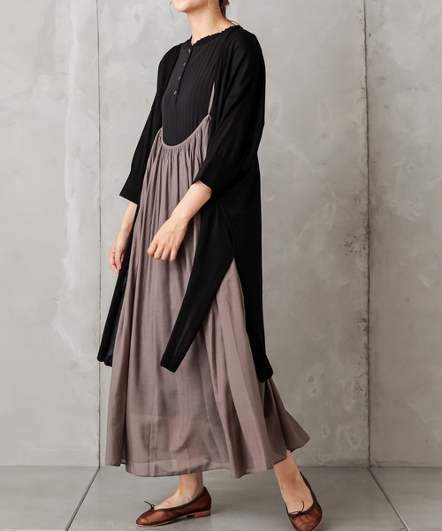 PUAL CE CIN（ピュアルセシン）の「針抜きテレコロングR（Tシャツ/カットソー・レディース・ブラック/キナリ・FREE）」の10枚目の写真