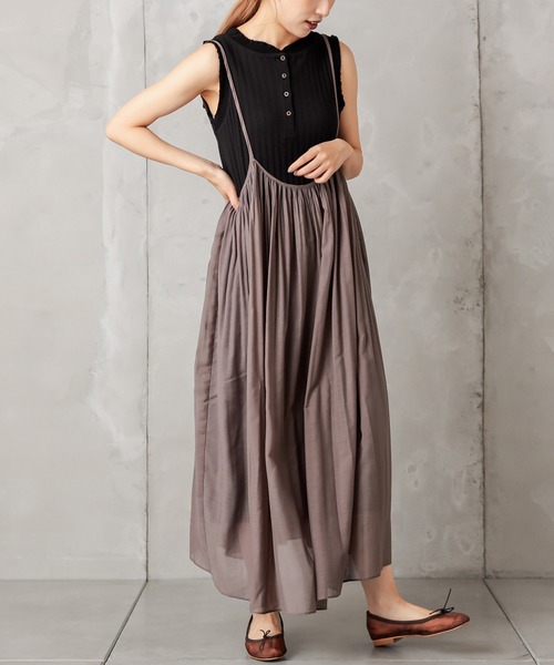 PUAL CE CIN（ピュアルセシン）の「針抜きテレコロングR（Tシャツ/カットソー・レディース・ブラック/キナリ・FREE）」の14枚目の写真