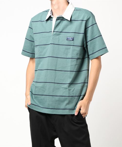 【新品】LL.Bean - レイクウォッシュ・ラグビー・シャツ　size L メンズ レイクウォッシュ・ラグビー・シャツ、長袖 シャドー