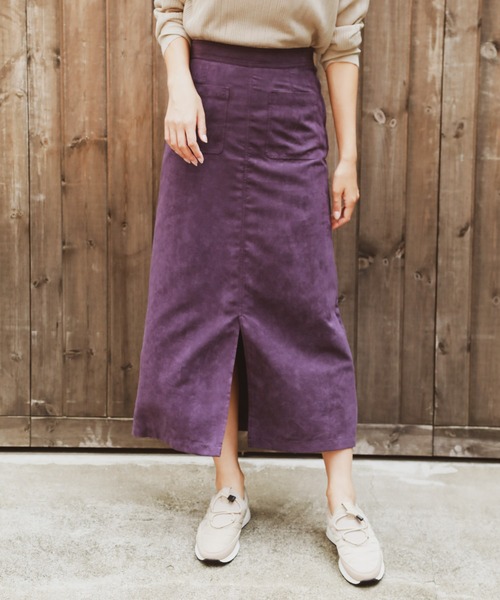 BAYFLOW(ベイフロー)の「フェイクスエードスカート(スカート・レディース・パープル/キャメル・SMALL/MEDIUM)」の2枚目の写真