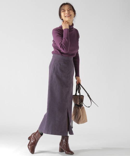 BAYFLOW(ベイフロー)の「フェイクスエードスカート(スカート・レディース・パープル/キャメル・SMALL/MEDIUM)」の5枚目の写真