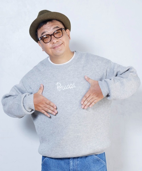 BUCCA 44(ブッカフォーティーフォー)の「【BUCCA 44】ロゴクルーネックニット(ニット/セーター・メンズ・ブラック/杢グレー・MEDIUM/LARGE/X-LARGE/XX-LARGE/XXX-LARGE)」の4枚目の写真